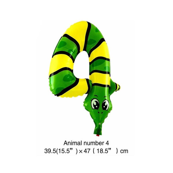 6 Inches Animal Cartoon Number Foil Balloons Party Hat Digit Air Ballons Birthday Party for Kids Toys