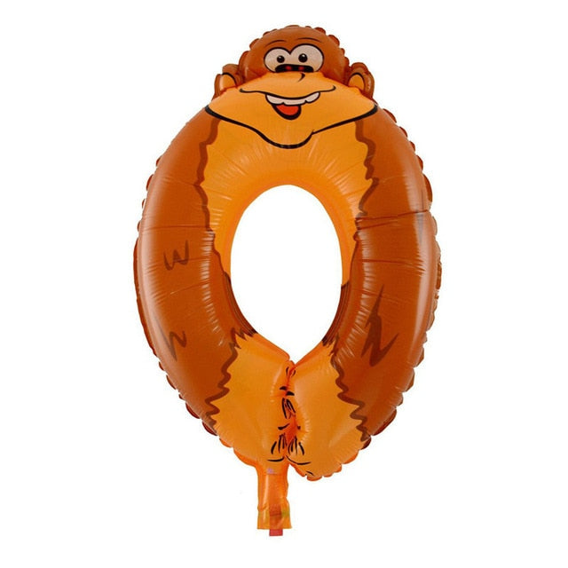 30-50cm 16 Inches Animal Cartoon Number Foil Balloons Party Hat Digit Air Ballons Birthday Party for Kids Toys