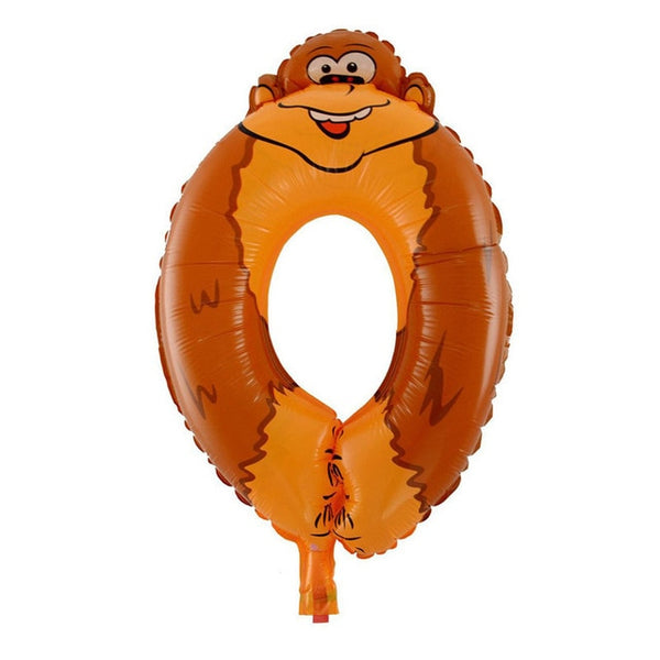 30-50cm 16 Inches Animal Cartoon Number Foil Balloons Party Hat Digit Air Ballons Birthday Party for Kids Toys