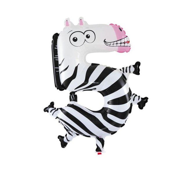 30-50cm 16 Inches Animal Cartoon Number Foil Balloons Party Hat Digit Air Ballons Birthday Party for Kids Toys