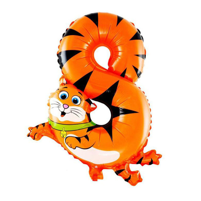 30-50cm 16 Inches Animal Cartoon Number Foil Balloons Party Hat Digit Air Ballons Birthday Party for Kids Toys