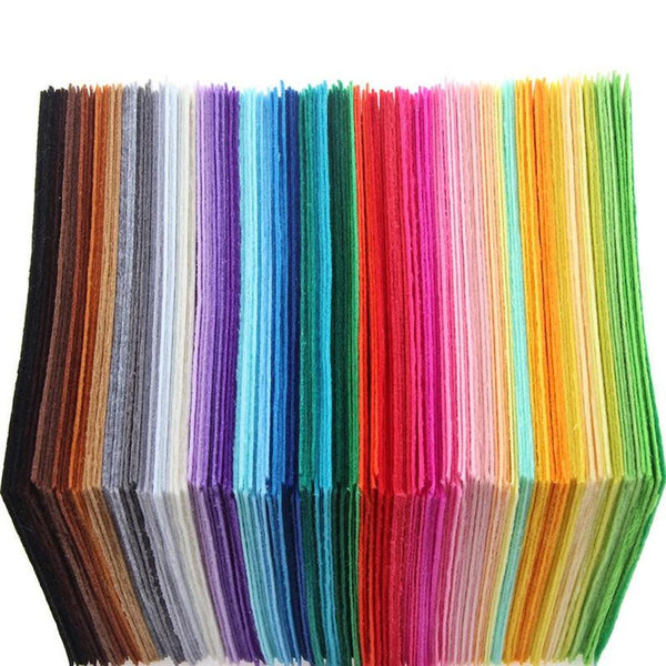 40PCS 15*15CM Handicraft DIY Doll Pattern Sticker Non Woven Felt Fabric 1mm Thickness Polyester Cloth Felts Bundle