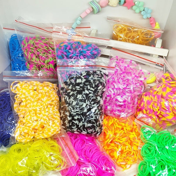 1800pcs Rubber Loom Bands DIY Toys For Children Set Kid Lacing Rainbow Bracelet Silicone Rubber Bands Elastic Weave Girl Gifts