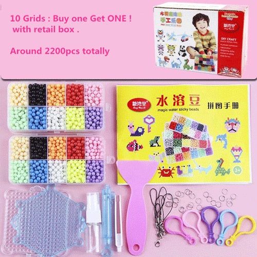 24 Colors 6000pcs Magic DIY Beads Crystal Aqua Water Spray Magic Hand Making 3D Puzzle Beads Kids Educational Toys For Children