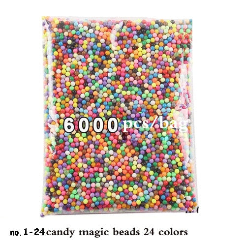 24 Colors 6000pcs Magic DIY Beads Crystal Aqua Water Spray Magic Hand Making 3D Puzzle Beads Kids Educational Toys For Children