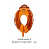 6 Inches Animal Cartoon Number Foil Balloons Party Hat Digit Air Ballons Birthday Party for Kids Toys