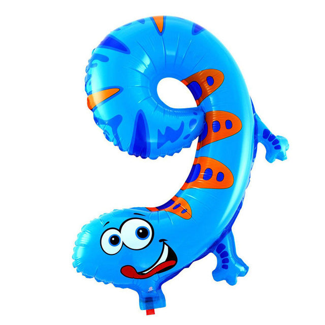 30-50cm 16 Inches Animal Cartoon Number Foil Balloons Party Hat Digit Air Ballons Birthday Party for Kids Toys