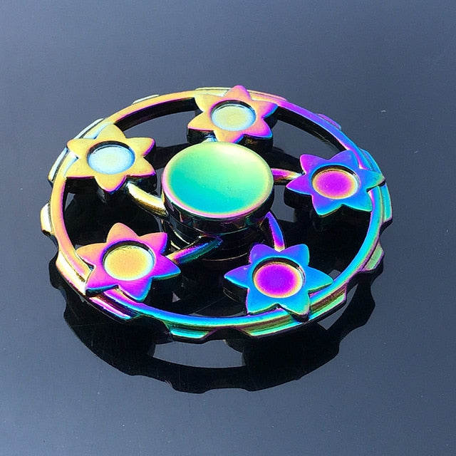 Finger Spinner Office Anxiety Relief Stress Fidget Gyro Flower / Tower / Spider Metal Hand Spinner Tri Spinner Model