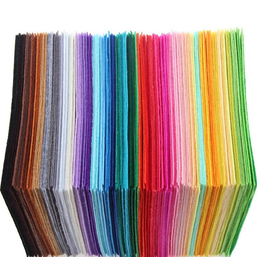 40PCS 15*15CM Handicraft DIY Doll Pattern Sticker Non Woven Felt Fabric 1mm Thickness Polyester Cloth Felts Bundle